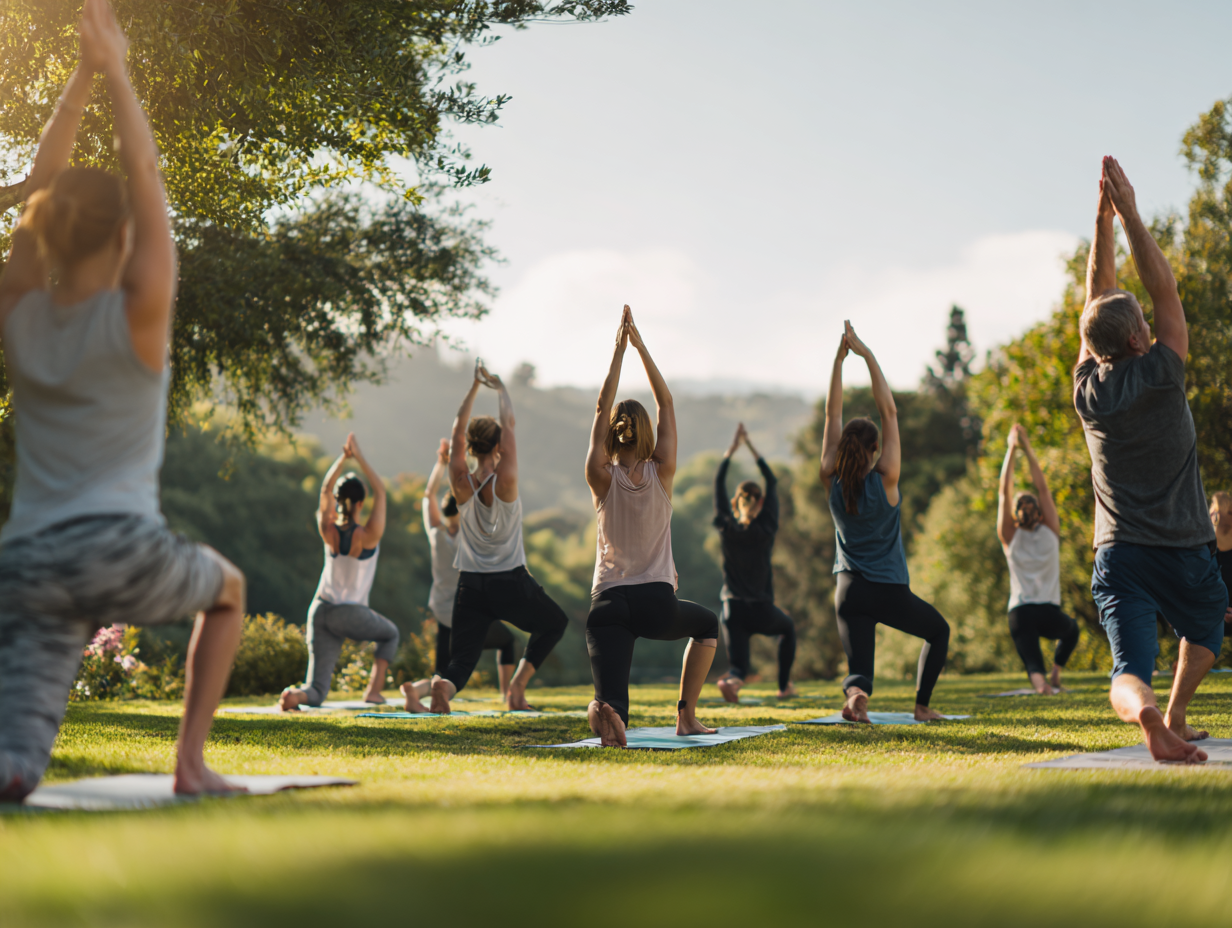 Жінка практикує йогу на березі моря